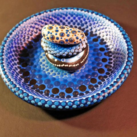 Blue Plate and Stones