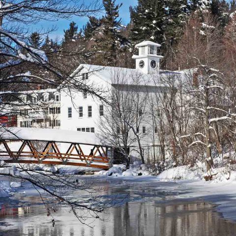 Sugar River Bridge in WInter, Sunapee, NH