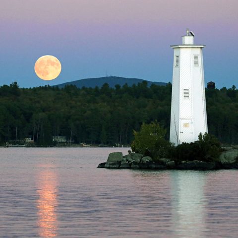 Super Full Moon and Loon Light Reflections